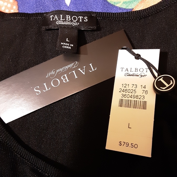 TALBOTS WOMENS BLACK LONG SLEEVE SHIRT SIZE LARGE BRAND NEW - Picture 4 of 5